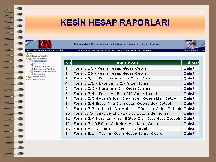 KESİN HESAP RAPORLARI 