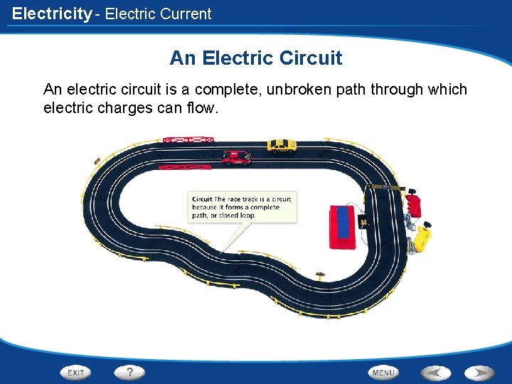 Electricity - Electric Current An Electric Circuit An electric circuit is a complete, unbroken