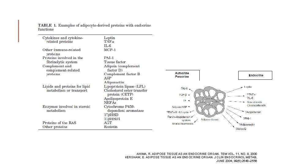 AHIMA, R. ADIPOSE TISSUE AS AN ENDOCRINE ORGAN. TEM VOL. 11, NO. 8, 2000