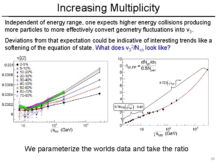 Increasing Multiplicity Independent of energy range, one expects higher energy collisions producing more particles