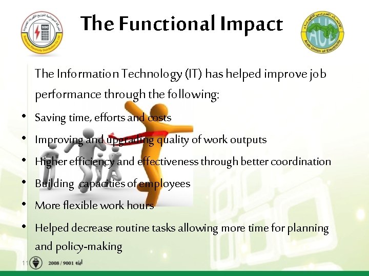 The Functional Impact The Information Technology (IT) has helped improve job performance through the