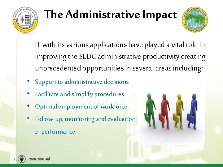 The Administrative Impact IT with its various applications have played a vital role in