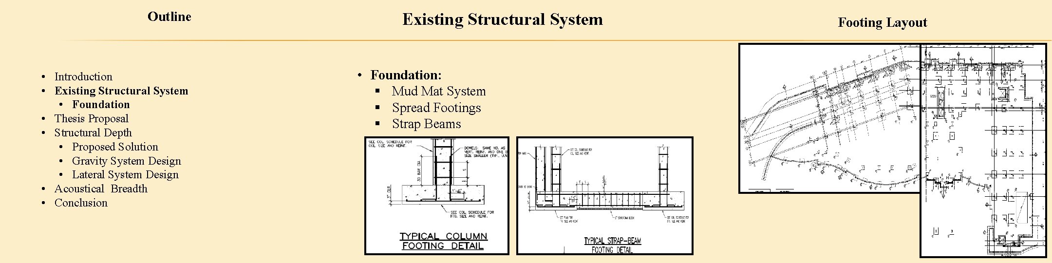 Outline • Introduction • Existing Structural System • Foundation • Thesis Proposal • Structural