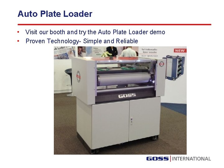 Auto Plate Loader • Visit our booth and try the Auto Plate Loader demo