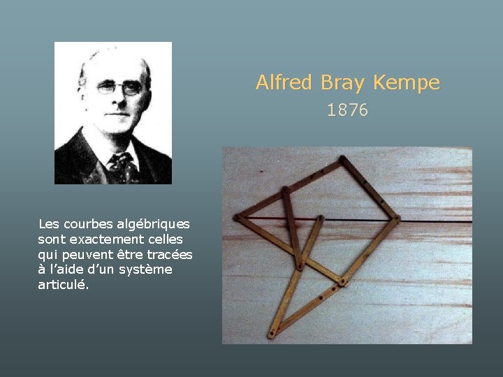 Alfred Bray Kempe 1876 Les courbes algébriques sont exactement celles qui peuvent être tracées