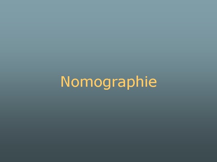 Nomographie 