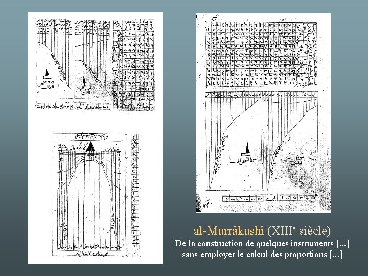 al-Murrâkushî (XIIIe siècle) De la construction de quelques instruments [. . . ] sans