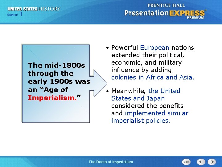 125 Section Chapter Section 1 The mid-1800 s through the early 1900 s was