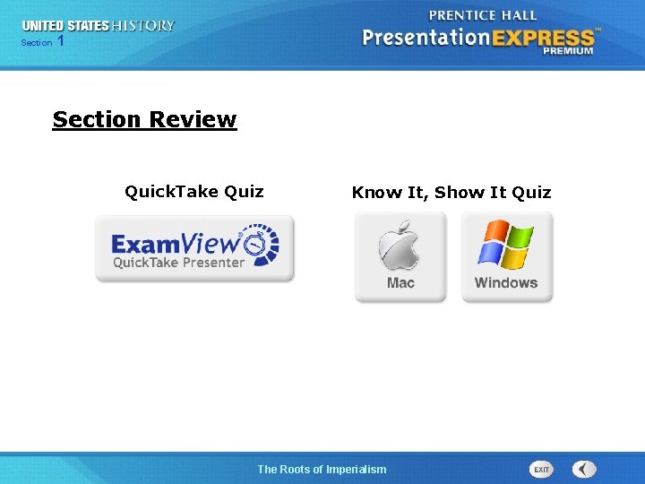 125 Section Chapter Section 1 Section Review Quick. Take Quiz Know It, Show It