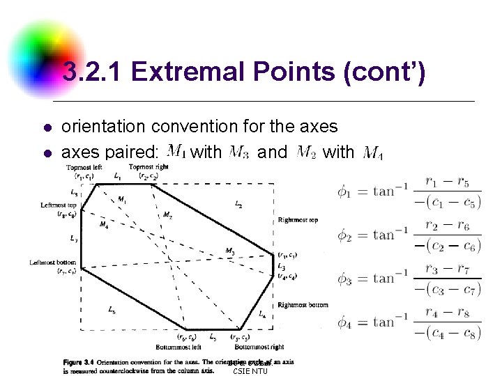 3. 2. 1 Extremal Points (cont’) l l orientation convention for the axes paired: