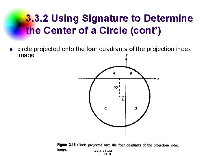 3. 3. 2 Using Signature to Determine the Center of a Circle (cont’) l