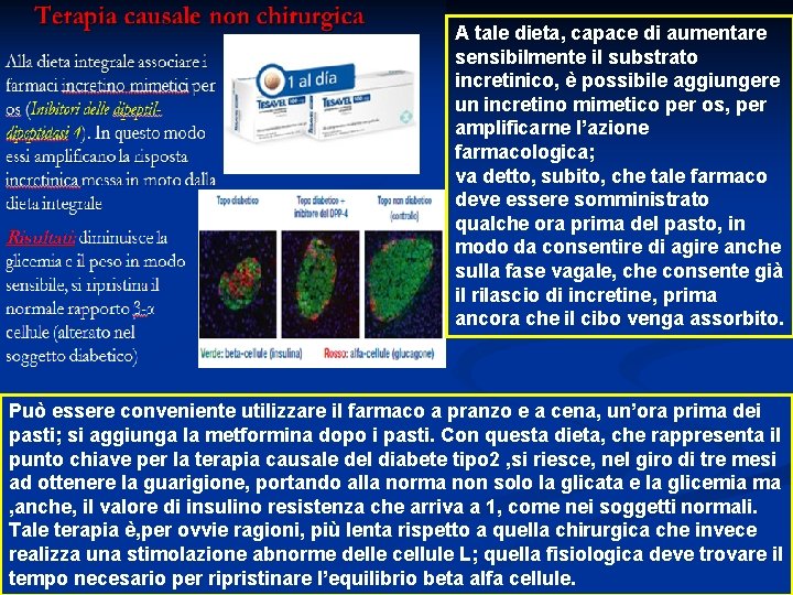 A tale dieta, capace di aumentare sensibilmente il substrato incretinico, è possibile aggiungere un