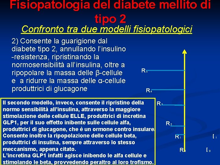 Fisiopatologia del diabete mellito di tipo 2 Confronto tra due modelli fisiopatologici 2) Consente