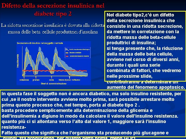 Nel diabete tipo 2, c’è un difetto della secrezione insulinica che consiste in una