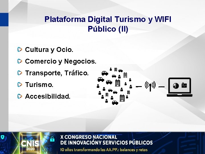 Plataforma Digital Turismo y WIFI Público (II) Cultura y Ocio. Comercio y Negocios. Transporte,