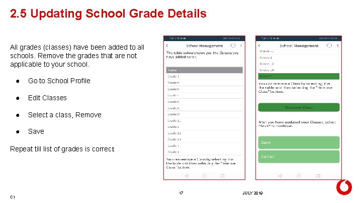 2. 5 Updating School Grade Details All grades (classes) have been added to all