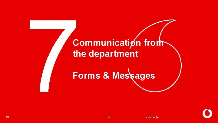 7 Communication from the department Forms & Messages C 1 35 JULY 2019 