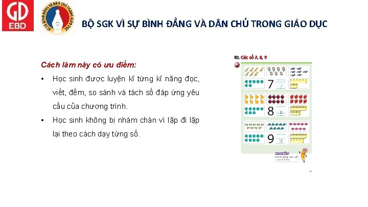 BỘ SGK VÌ SỰ BÌNH ĐẲNG VÀ D N CHỦ TRONG GIÁO DỤC Cách