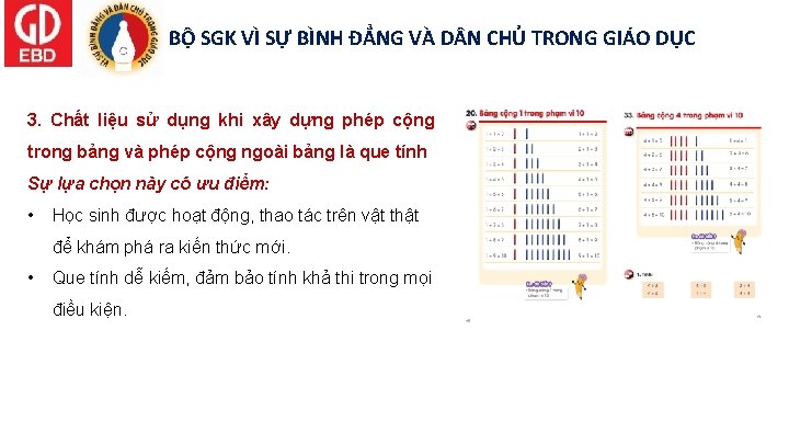 BỘ SGK VÌ SỰ BÌNH ĐẲNG VÀ D N CHỦ TRONG GIÁO DỤC 3.