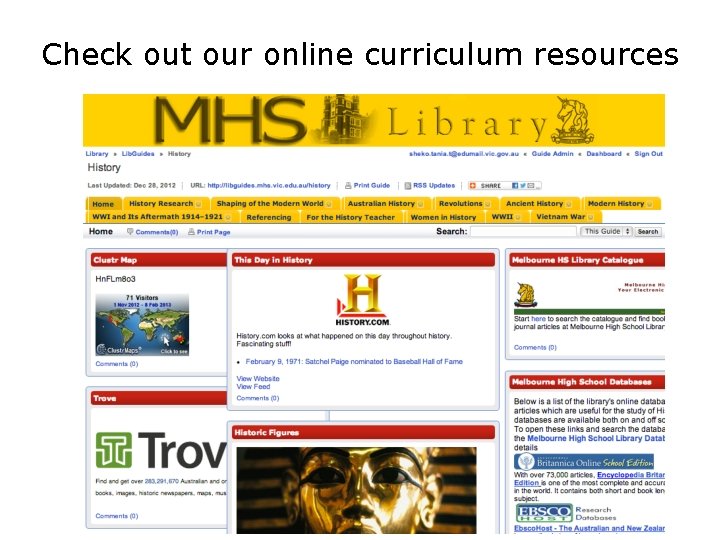 Check out our online curriculum resources 