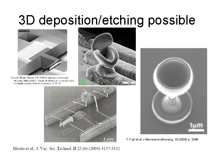 3 D deposition/etching possible T. Fujii et al: J. Micromech. Microeng. 15 (2005) p.