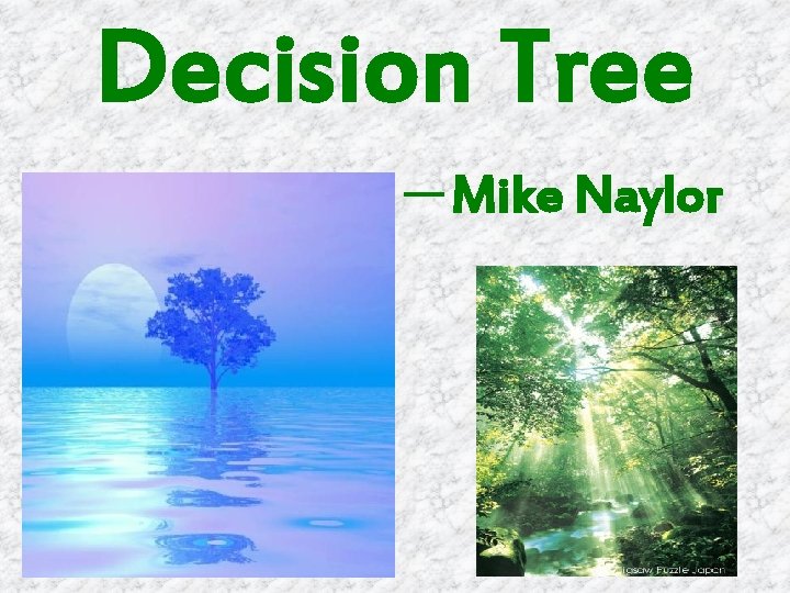 Decision Tree －Mike Naylor 