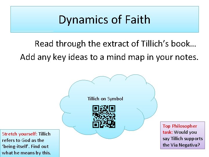 Dynamics of Faith Read through the extract of Tillich’s book… Add any key ideas