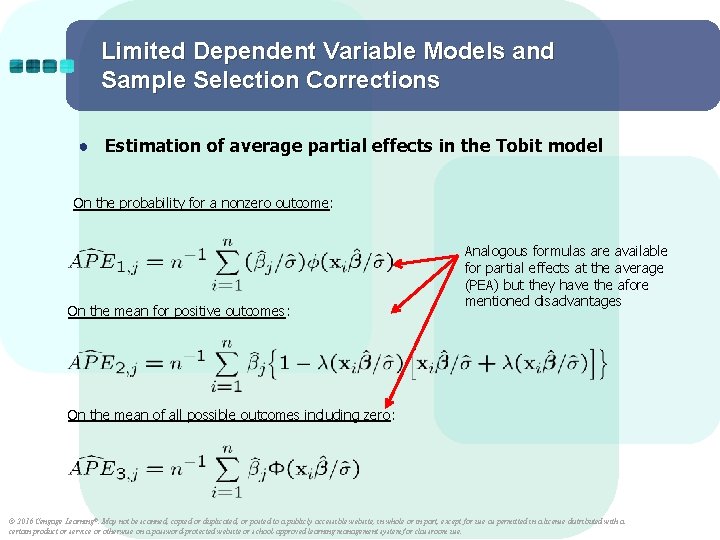 Limited Dependent Variable Models and Sample Selection Corrections ● Estimation of average partial effects