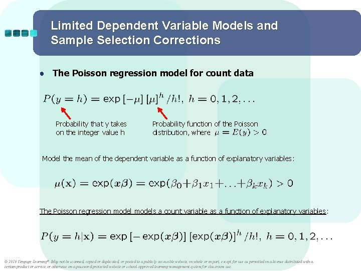 Limited Dependent Variable Models and Sample Selection Corrections ● The Poisson regression model for
