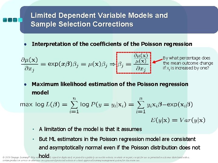 Limited Dependent Variable Models and Sample Selection Corrections ● Interpretation of the coefficients of