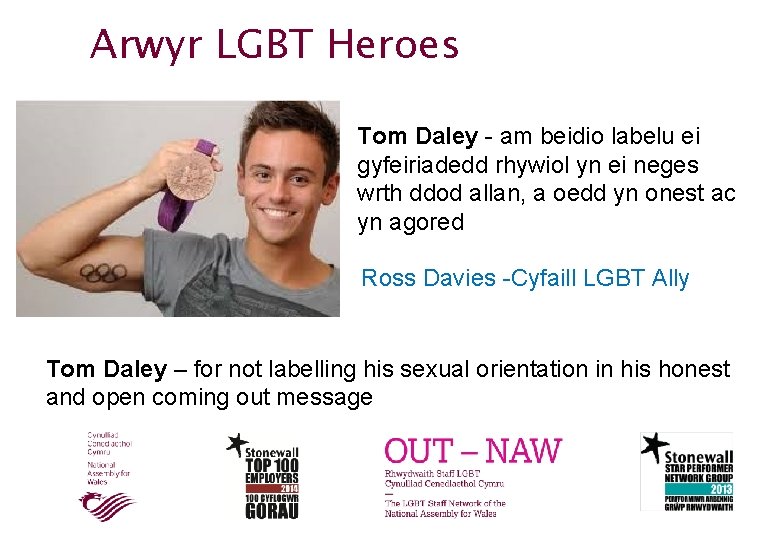 Arwyr LGBT Heroes Tom Daley - am beidio labelu ei gyfeiriadedd rhywiol yn ei
