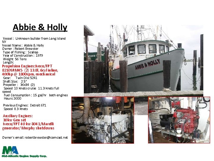 Abbie & Holly Vessel : Unknown builder from Long Island NY Vessel Name :