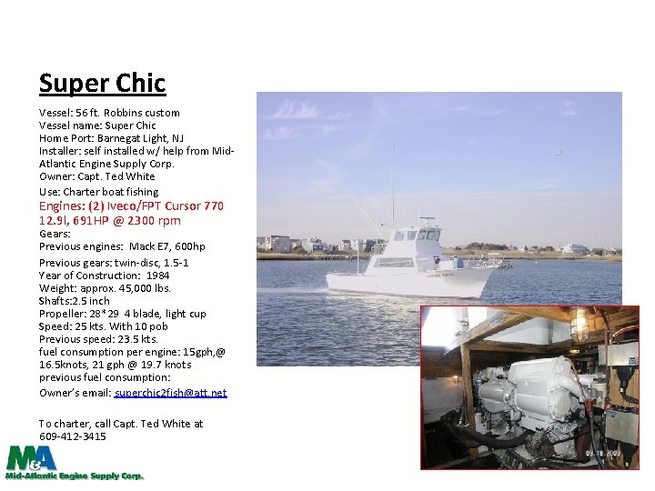 Super Chic Vessel: 56 ft. Robbins custom Vessel name: Super Chic Home Port: Barnegat
