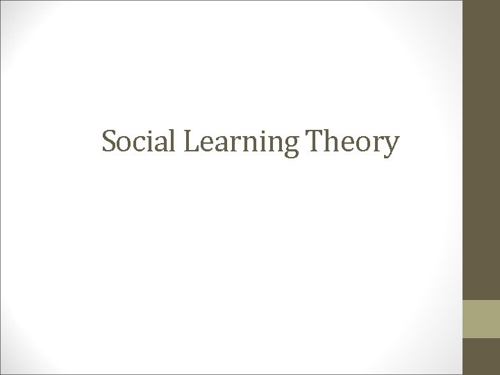 Social Learning Theory 