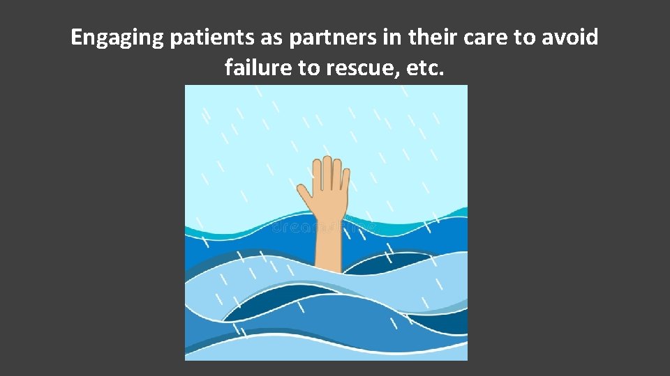 Engaging patients as partners in their care to avoid failure to rescue, etc. 
