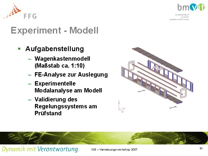 Experiment - Modell § Aufgabenstellung – Wagenkastenmodell (Maßstab ca. 1: 10) – FE-Analyse zur