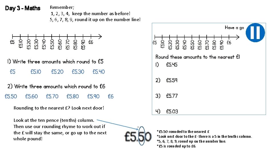 Day 3 – Maths Remember; 1, 2, 3, 4, keep the number as before!