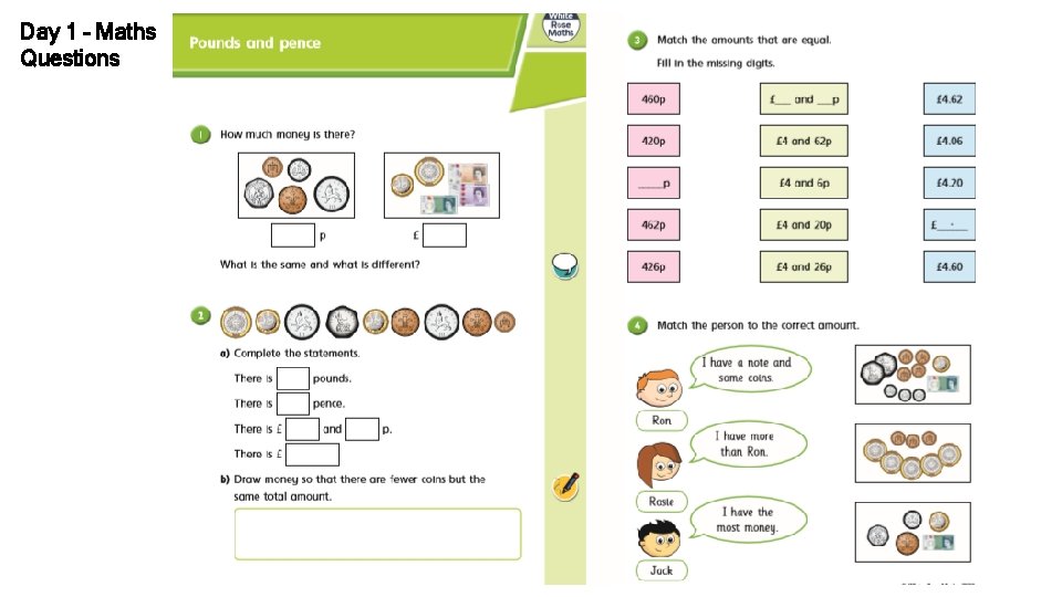 Day 1 – Maths Questions 