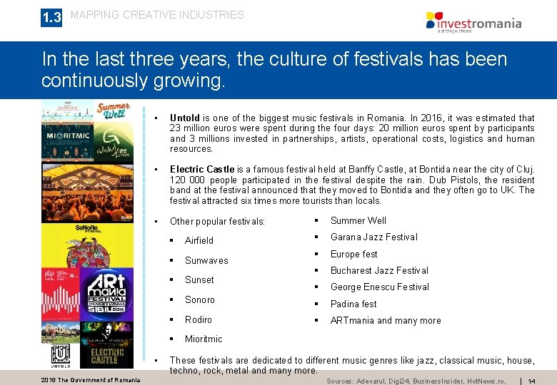 1. 3 MAPPING CREATIVE INDUSTRIES In the last three years, the culture of festivals 1. 3 MAPPING CREATIVE INDUSTRIES In the last three years, the culture of festivals