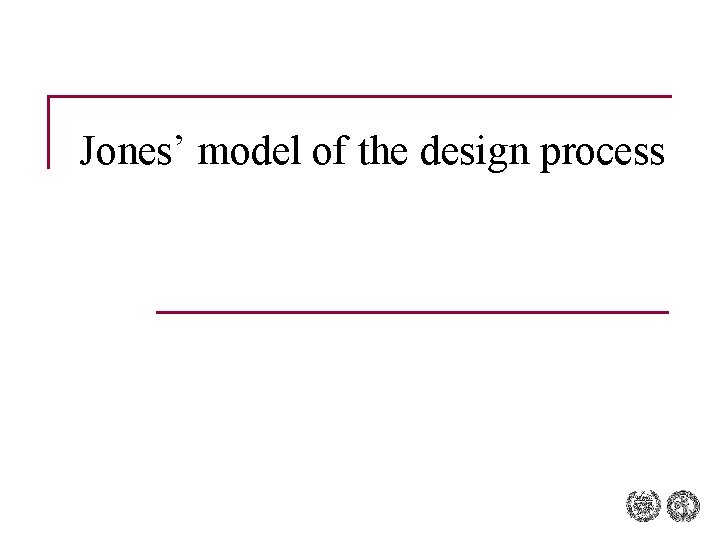 Jones’ model of the design process 
