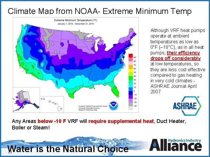 Climate Map from NOAA- Extreme Minimum Temp Click to edit Master title style Click