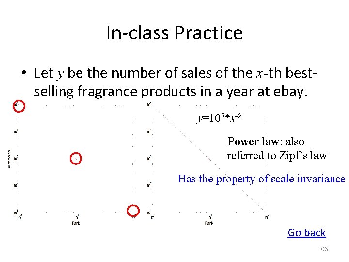 In-class Practice • Let y be the number of sales of the x-th bestselling
