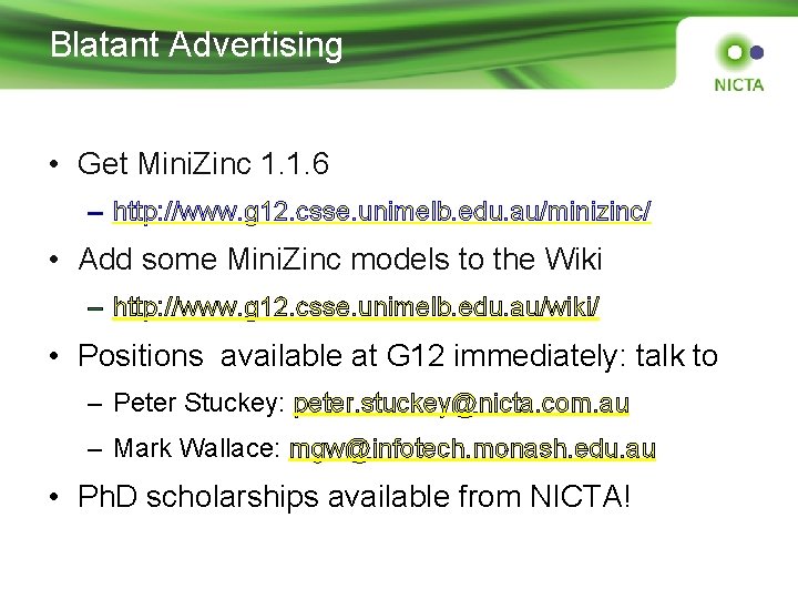 Blatant Advertising • Get Mini. Zinc 1. 1. 6 – http: //www. g 12.