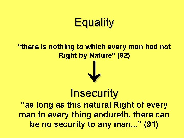 Equality “there is nothing to which every man had not Right by Nature” (92)