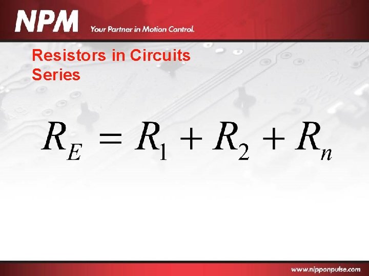 Resistors in Circuits Series 