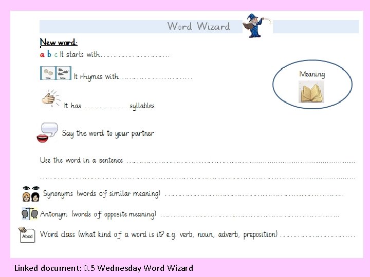 Linked document: 0. 5 Wednesday Word Wizard 