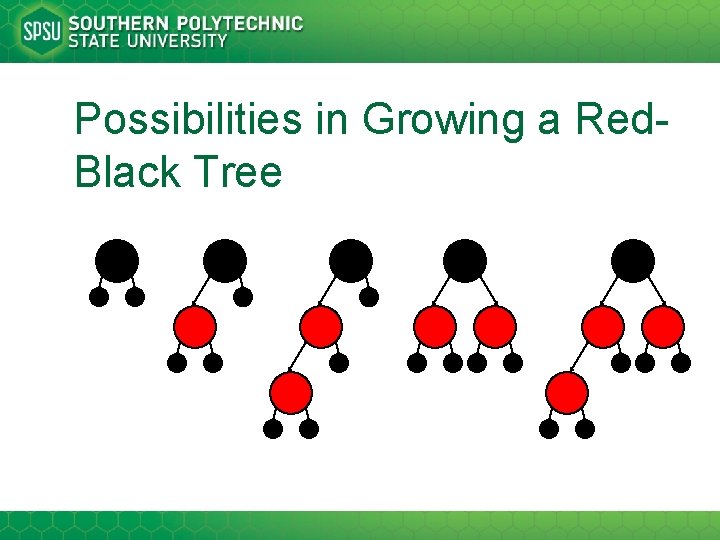 Possibilities in Growing a Red. Black Tree 