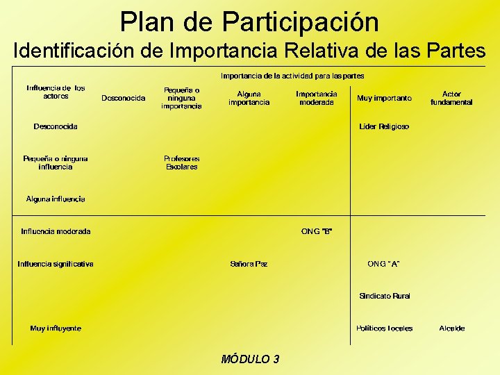 Plan de Participación Identificación de Importancia Relativa de las Partes MÓDULO 3 
