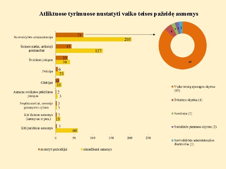 Atliktuose tyrimuose nustatyti vaiko teises pažeidę asmenys 