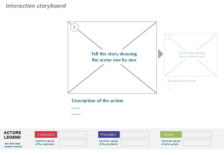 Interaction storyboard 1 2 Tell the story showing the scene one by one Description